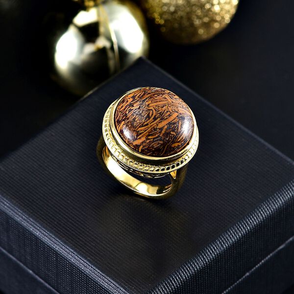 Skript Stein Ring Messing (Größe 21.00) ca. 14,66 ct image number 2