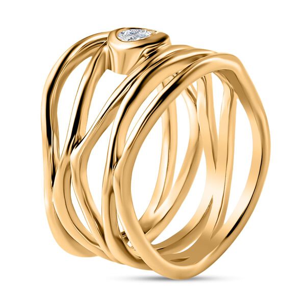 Moissanit Ring 925 Silber 750 Gelb Vermeil (Größe 20.00) ca. 0,23 ct image number 5