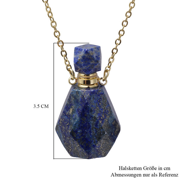 Lapislazuli Parf&uuml;mflaschen-Anh&auml;nger mit Kette, 50 cm, Messing ca. 79,50 ct image number 4