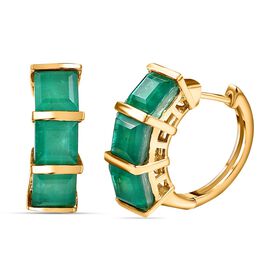 Smaragd Triplett Quarz Ohrringe - 9,17 ct.