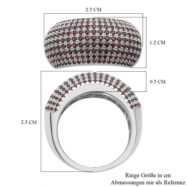 Roter Granat Ring, 925 Silber rhodiniert (Gr&ouml;&szlig;e 21.00) ca. 0,37 ct image number 6