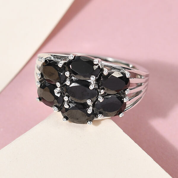 Elite Shungit Ring 925 Silber platiniert  ca. 1,78 ct image number 2