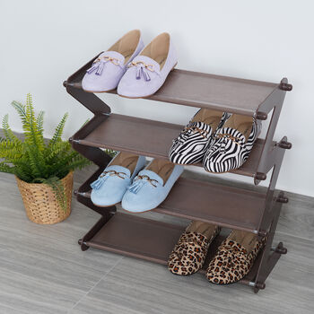 Schuhregal aus Edelstahl und Kunststoff