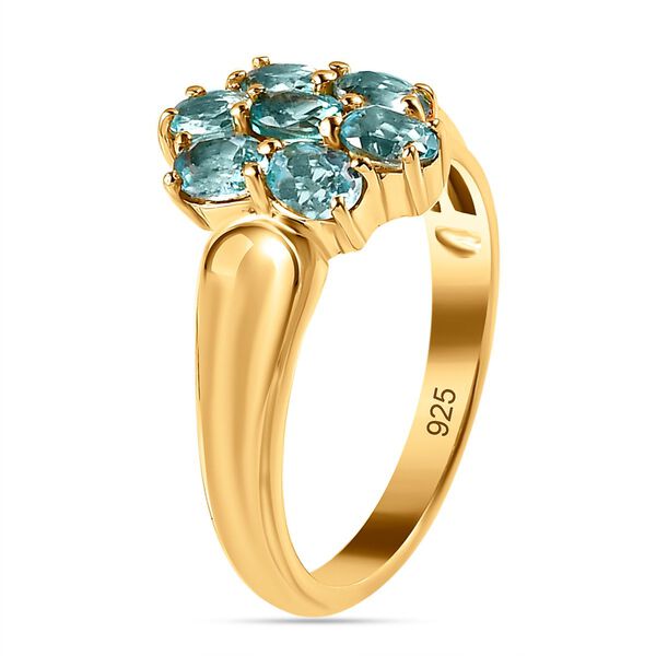 Kambodschanischer blauer Zirkon-Cluster-Ring - 1,96 ct. image number 4