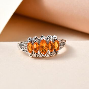 Salamanca Feueropal und Zirkon-Ring - 0,66 ct.