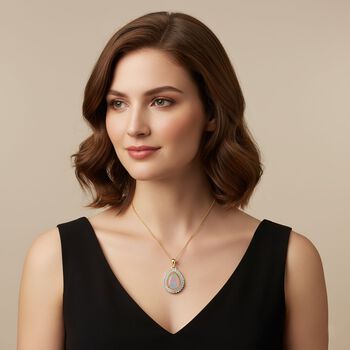 D'Joy AAA Nat&uuml;rlicher, &auml;thiopischer Welo Opal, Moissanit Schmuckset ca. 50 cm 925 Silber 750 Gelbgold Vermeil ca. 4.15 ct