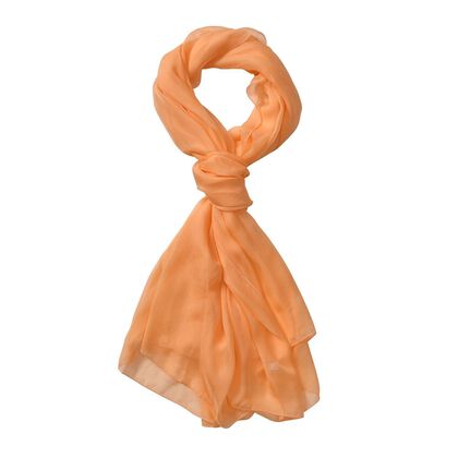 LA MAREY - 100% Maulbeeren-Seidenschal, Chiffon, 110x180 cm, Orange