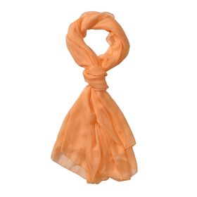 LA MAREY - 100% Maulbeeren-Seidenschal, Chiffon, 110x180 cm, Orange