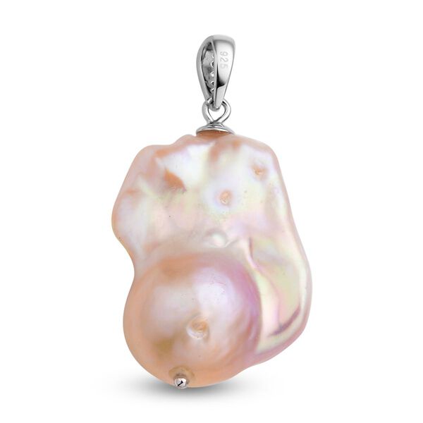 Baroque Perle und wei&szlig;er Kristall-Anh&auml;nger - 30,06 ct. image number 4