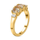 AAA Turkizit und weißer Diamant-Ring, 925 Silber Gelbgold Vermeil  ca. 1,59 ct image number 4