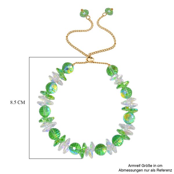 Kristall, Mehrfarbiger Kristall Armband ca. Flexibles cm Std Gelb image number 5