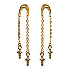 Kreuz Ohrhänger, 925 Silber vergoldet, ca. 1,70g