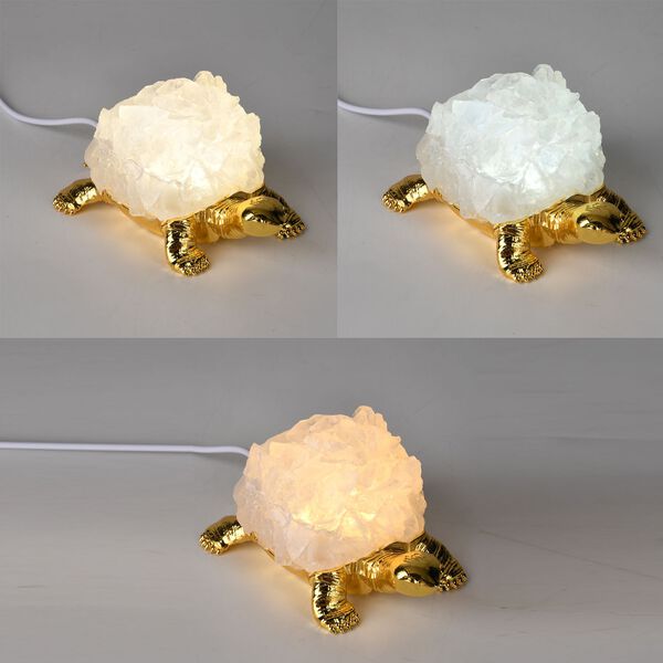 LIVMORE Leuchtende Kristallschildkr&ouml;te, Bergkristall Optik, LED Licht, Wei&szlig; image number 4