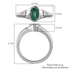 Kagem Sambischer Smaragd, Weißer Zirkon Ring 925 Silber platiniert (Größe 19.00) ca. 0.82 ct image number 6