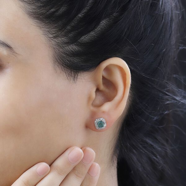 AAA Smaragd und Diamant Ohrringe in 375 Gold - 1,67 ct. image number 8