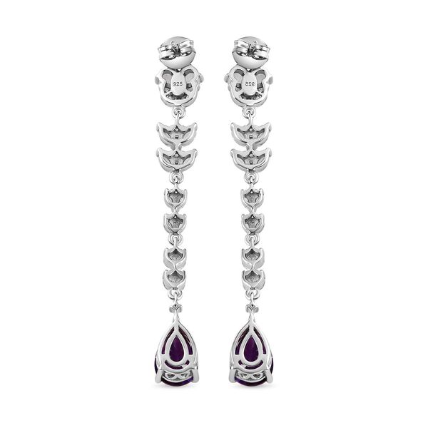 Marokkanische Amethyst und wei&szlig;e Topas-Ohrringe, 925 Silber platiniert ca. 6,80 ct image number 5