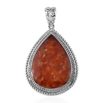 Feueropal-Fragment Anh&auml;nger, Edelstahl ca. 5,33 ct