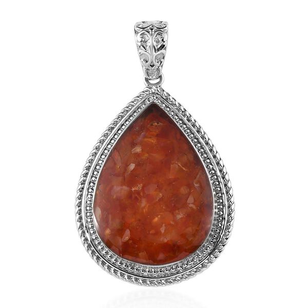 Feueropal-Fragment Anh&auml;nger, Edelstahl ca. 5,33 ct