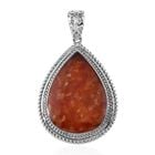 Feueropal-Fragment Anhänger, Edelstahl ca. 5,33 ct