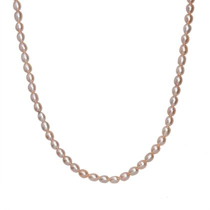 AA Lavendel Perle Halskette ca. 45 cm 925 Silber 750 Gelbgold Vermeil