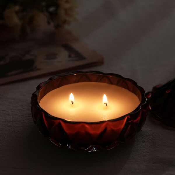 The 5th Season: Premium Kollektion Duftkerze im orientalischem Glas, 20h Brenndauer, Dunkelrot image number 9