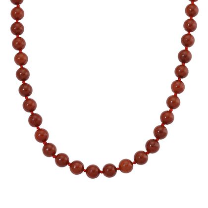 D'Joy Burmesischer Rote Jadeit Jade Halskette ca. 50 cm 925 Silber vergoldet ca. 600.00 ct