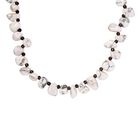 Weißer Howlit, Rauchquarz Halskette ca. 50 cm Messing platiniert ca. 253.00 ct