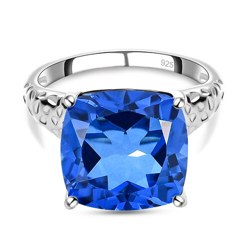 Ceylonfarbener Quarz Ring, 925 Silber platiniert - 6,64 ct.  image number 0