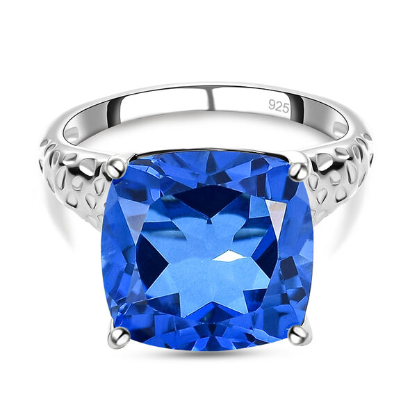 Ceylonfarbener Quarz Ring, 925 Silber platiniert - 6,64 ct.&nbsp;