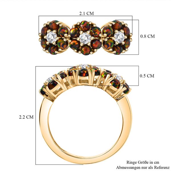 Labor schwarzer Opal und Zirkon-Ring - 1,10 ct. image number 7