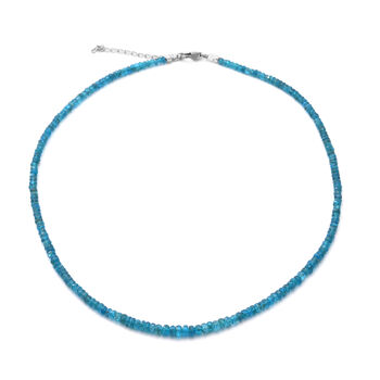 Neon Apatite Halskette ca. 45 cm lange 925 Silber Rhodiniert ca. 42.50 ct