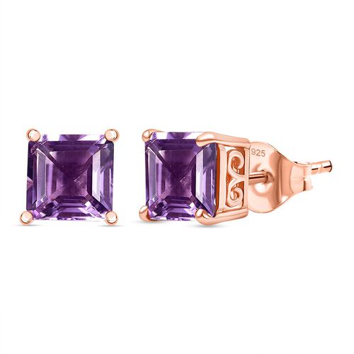 D'Joy AAA Rose De France Amethyst Ohrringe 925 Silber 750 rosévergoldet ca. 3,26 ct. image number 0
