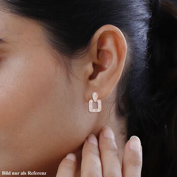 Wei&szlig;er Zirkonia Ohrringe, ros&eacute;farben