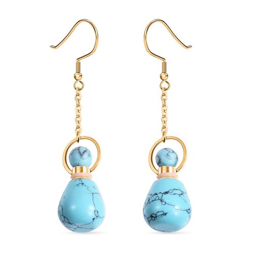 Blaue Howlit Ohrringe, goldfarben 39.00 ct image number 1