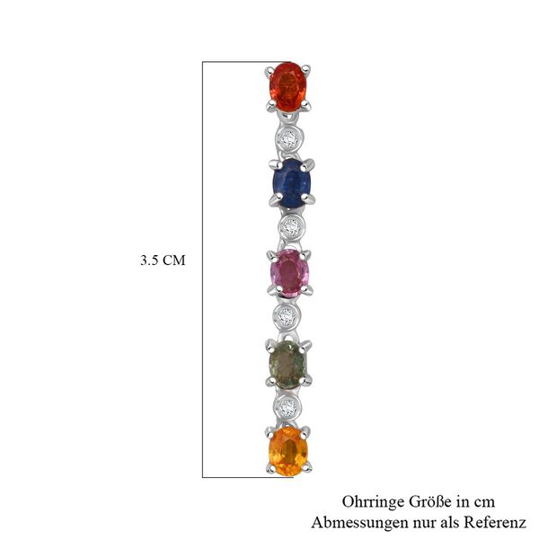 D'Joy AA Mehrfarbig Saphir, Blauer Saphir Ohrringe 925 Silber rhodiniert ca. 2.51 ct image number 5