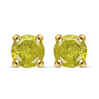 Gelbe Diamant P1 SGL zertifizierte Solitär-Ohrstecker in 585 Weißgold image number 0