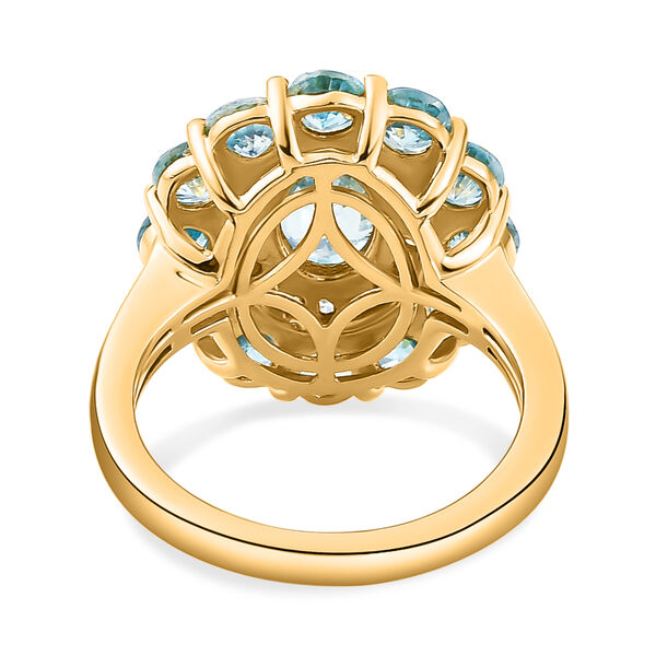 Kambodschanischer, blauer Zirkon-Ring, 925 Silber vergoldet  ca. 5,79 ct image number 6