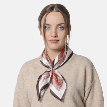 LA MAREY - Unisex 100% nat&uuml;rlicher Maulbeerseiden Foulard, Paisleymuster, Rot