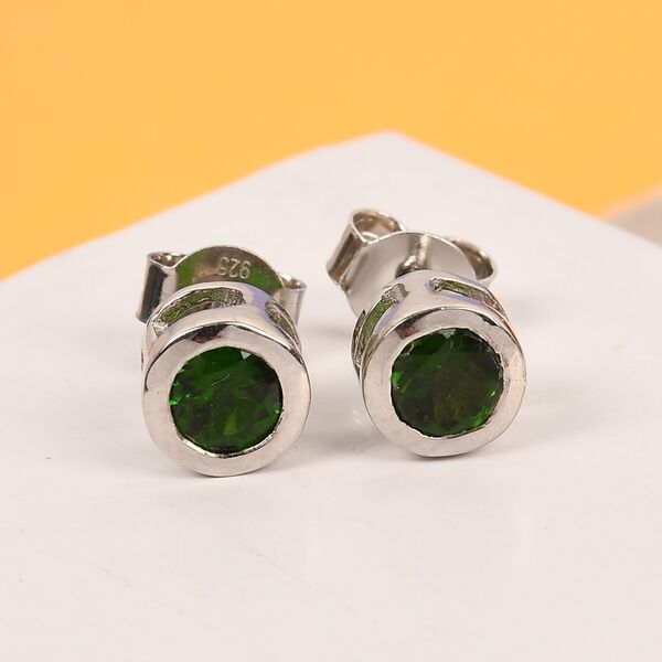 Natürliche Chromdiopsid-Ohrstecker - 0,94 ct. image number 2