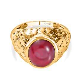 GP Celestial Dream Kollektion -  Afrikanischer Rubin (Fissure gefüllt), Kanchanaburi Blauer Saphir Ring, 925 Silber Gelbgold Vermeil, (Größe 20.00) ca. 8.04 ct GP Celestial Dream Kollektion -  Afrikanischer Rubin (Fissure gefüllt), Kanchanaburi Blauer Saphir Ring, 925 Silber Gelbgold Vermeil, (Größe 20.00) ca. 8.04 ct