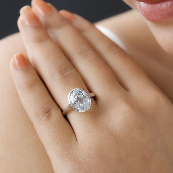 Golconda Diamant-Topas Ring, 925 Silber platiniert, ca. 6.00 ct image number 3