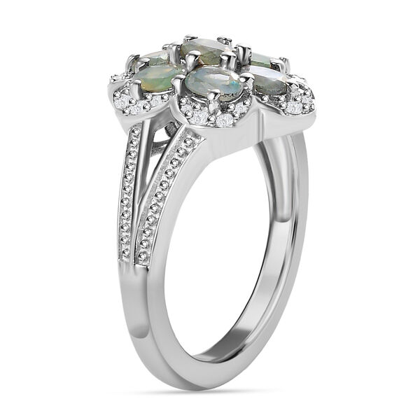 Alexandrit und Zirkon Ring 925 Silber platiniert  ca. 1,42 ct image number 5