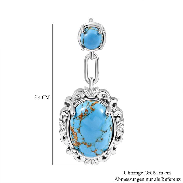 Blaue Türkis Ohrringe - 10,96 ct. image number 5