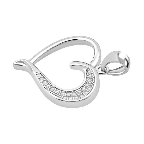 Lustro Stella weißer Zirkonia Herz Anhänger image number 3