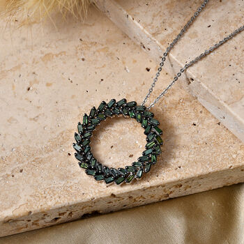 D'Joy Gr&uuml;ner Diamant Schmuckset ca. 50 cm 925 Silber Rhodiniert (10-15 Werktage Lieferzeit) ca. 1.00 ct