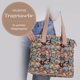 Vielseitige Tragetasche mit Teddybär-Muster, 38x13x33cm