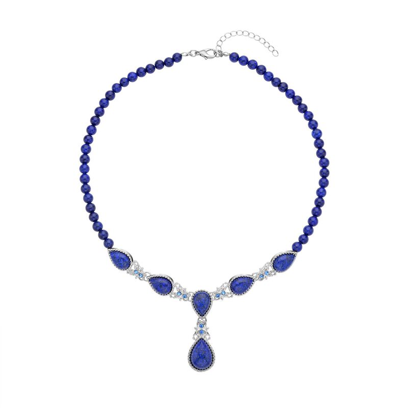 Lapislazuli und blaue Kristall Halskette,45 cm - 164 Ct. image number 0
