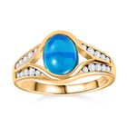 AA Miami blauer Welo Opal und Zirkon-Ring- 1,56 ct. image number 3