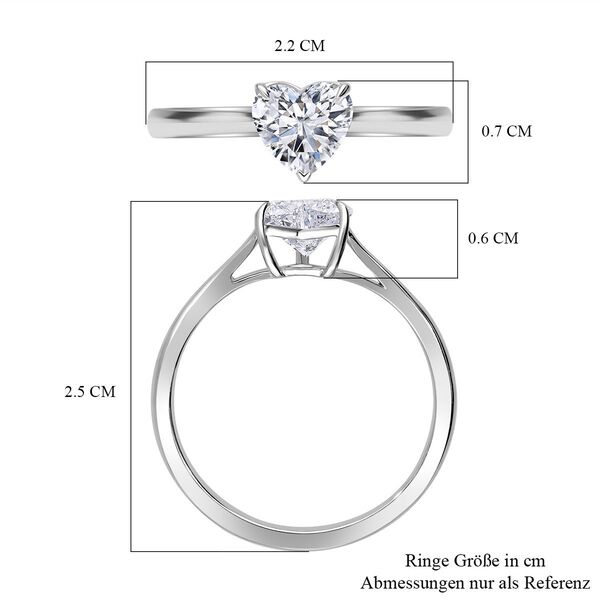 LUXURIANT SGL zertifizierter VS-EF Labor Herz Diamant Ring in 950 Platin - 1 ct. image number 4