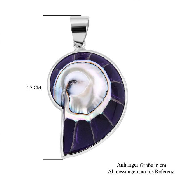 Blaue Harz Muschel Anh&auml;nger 925 Silber image number 5
